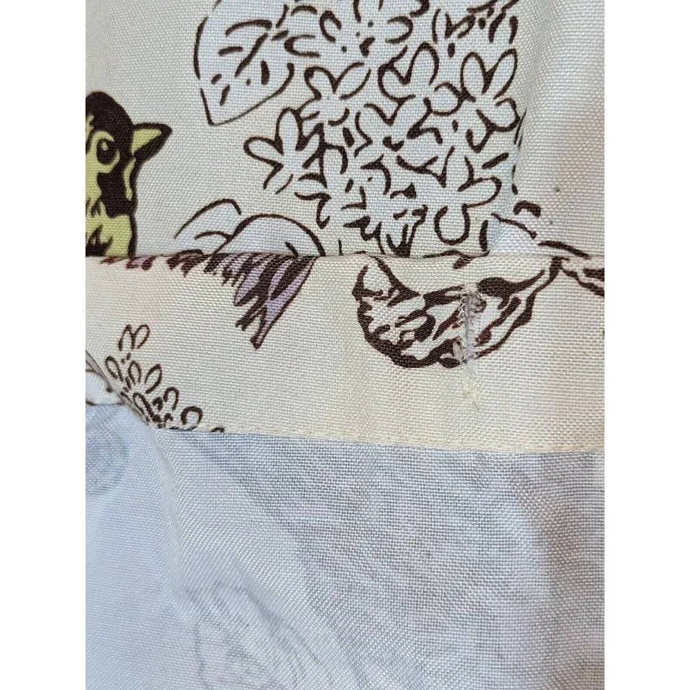 Fabric Shower Curtain Birds Beige Brown Yellow On Nest 72” x 72”